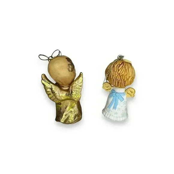 Vintage Christmas Angel Ornaments - Set of 2 Decorative Hanging 1978 Hallmark - Picture 5 of 8
